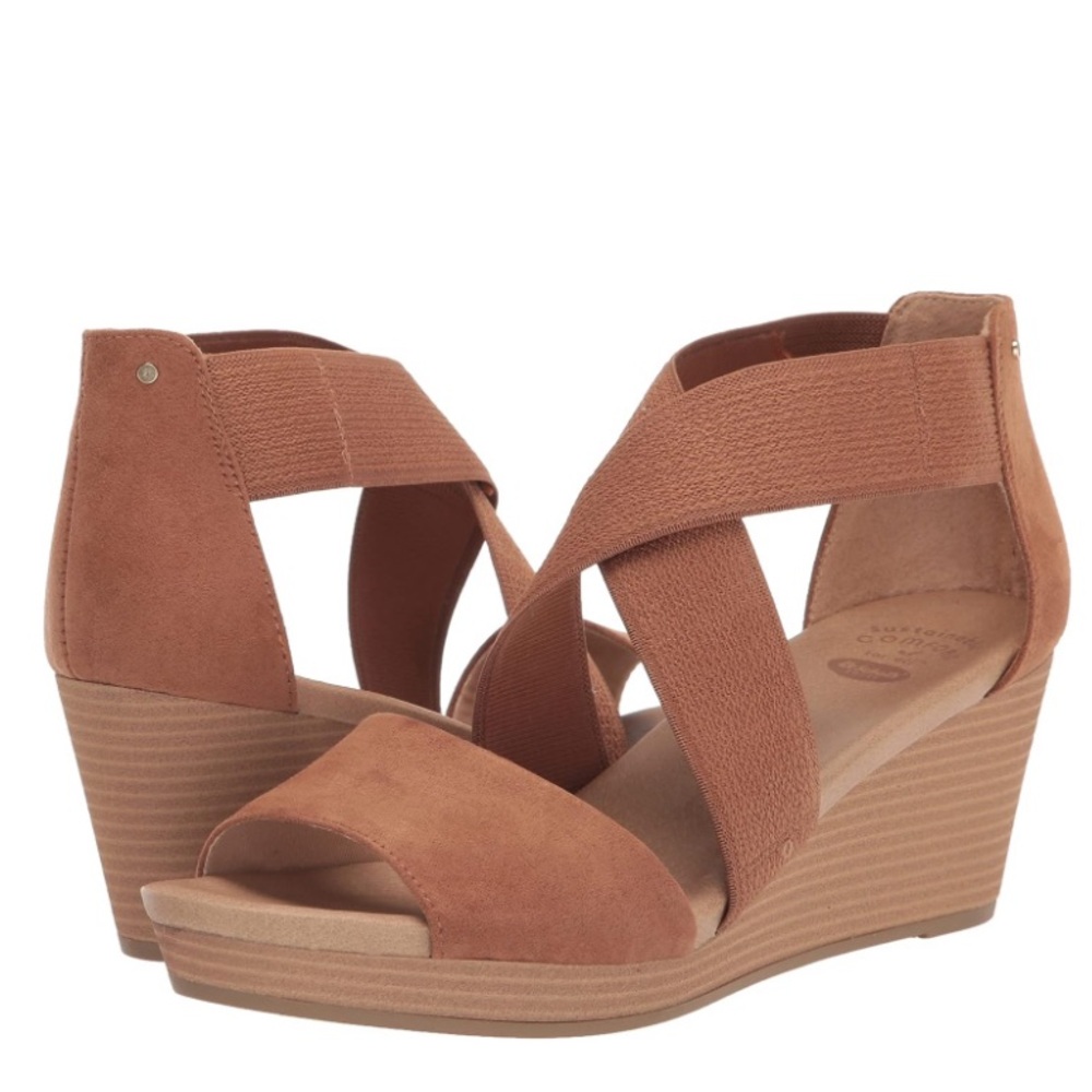 Dr. Scholl's Tan Wedge Sandals